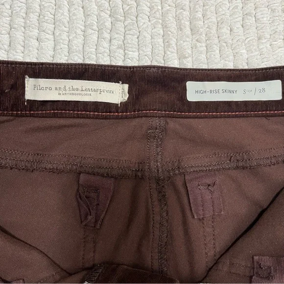 Anthropologie Brown High-Rise Skinny Corduroy Pants - Picture 10 of 16